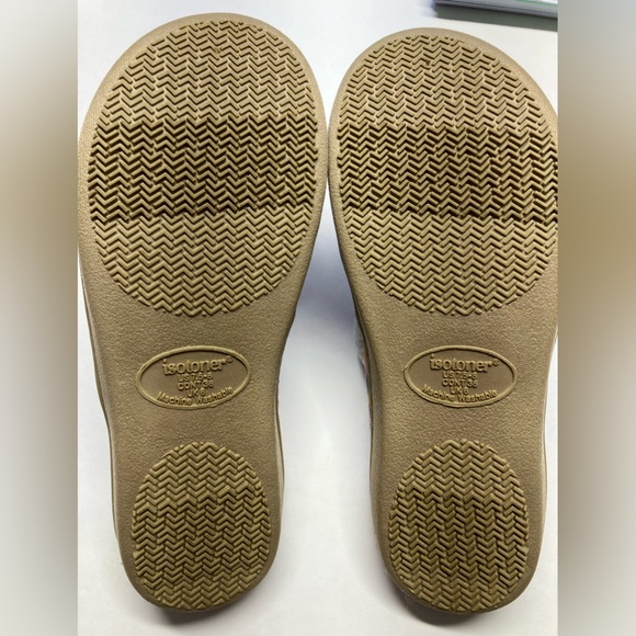 Isotoner Women’s Knit Slide Slippers, 7.5-8, Gray, Faux Fur. - Picture 5 of 5